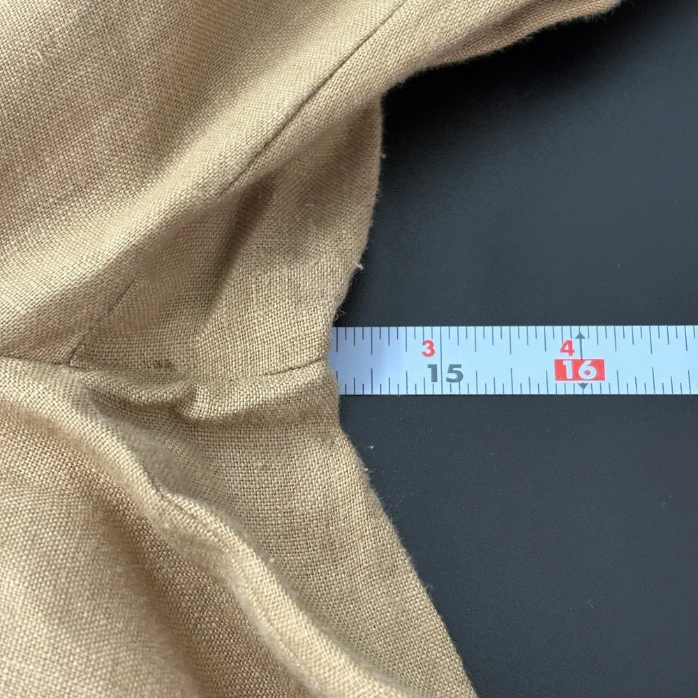 Banana Republic Womens Pleated Linen Pants 10L Tan High Rise Wide Leg 813840-00